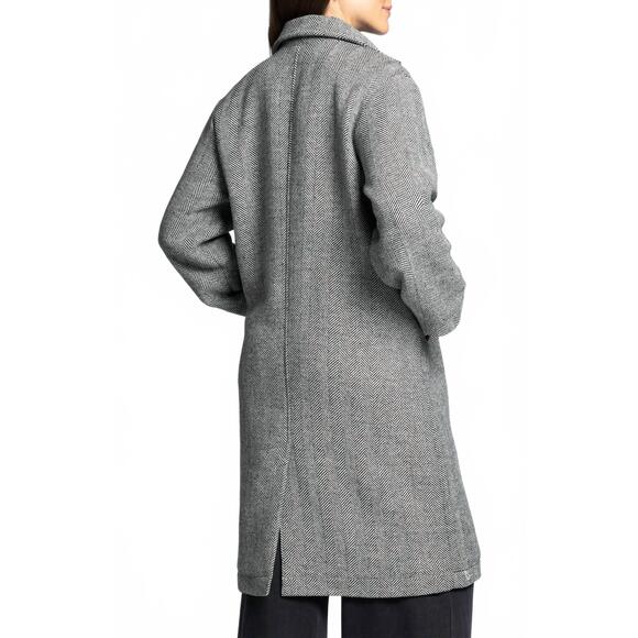NEW THREAD & SUPPLY catalina herringbone coat in charcoal melange - Picture 3 of 6